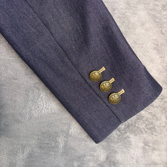 Kasper Blazer Women's 12P Denim-Blue Tailored Two-Button Notch Lapel Business - Picture 15 of 15